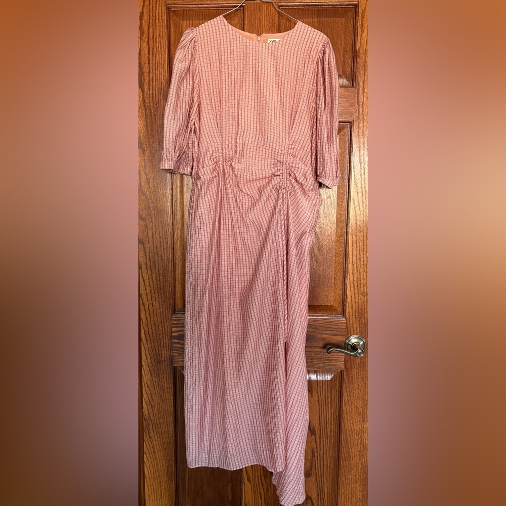Pink Checkered Women's Dress